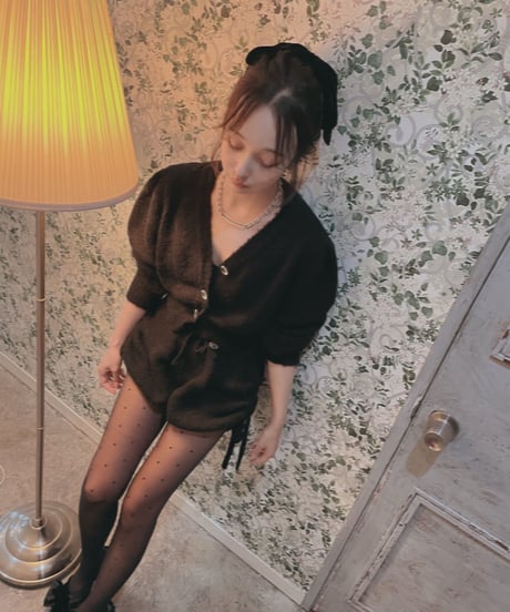 サイドリボンニットショートパンツ / Side Ribbon Knit Short Pants