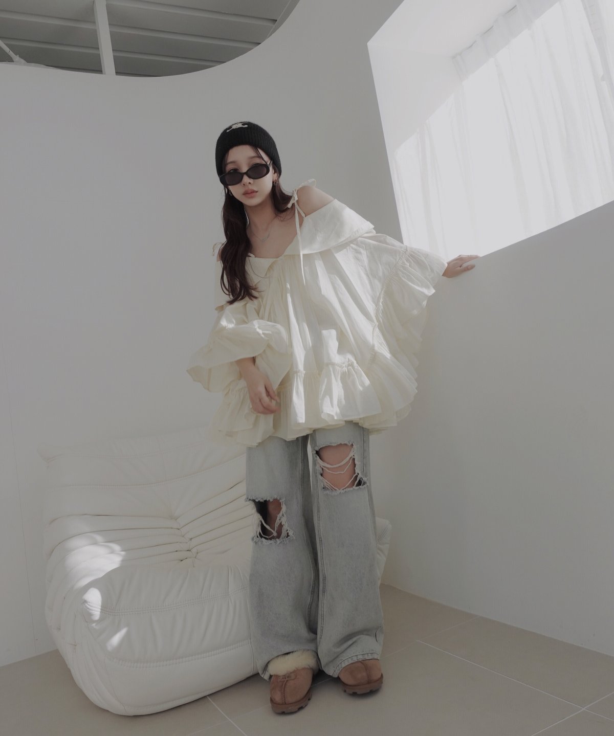 2wayチュニックワンピース / 2Way Collar Tunic One-Piece |
