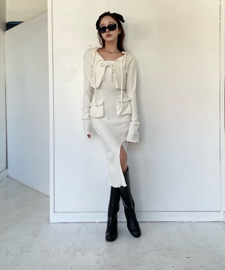 2サイドポケット バックオープンスリットニットワンピース / 2Pockets Back Open Slit Knit One-Piece