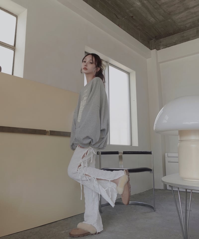 fiction tokyo サイドリボンシアーフレアパンツ サイドリボンシアーフレアパンツ / Side Ribbon Sheer Flare Pants