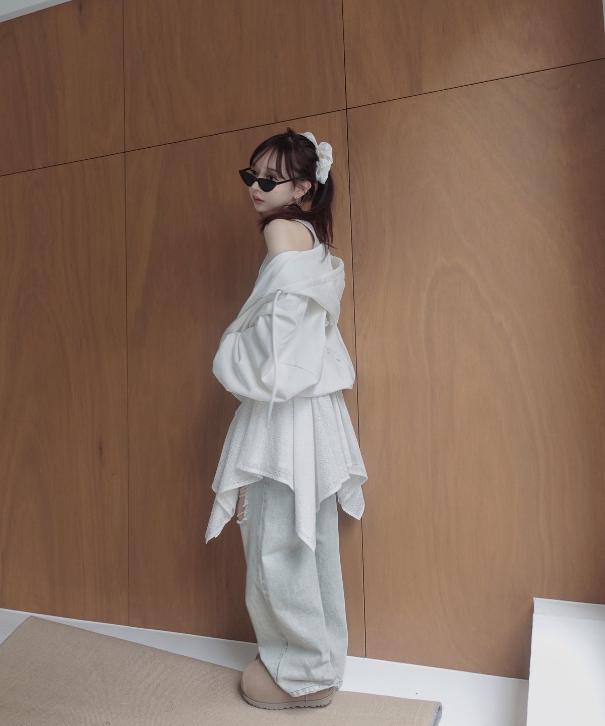 t*u様 ゴーシュ　フィラフィーコットン　スカート　白 シルクコットン・フレアスカート/40代50代からのレディース