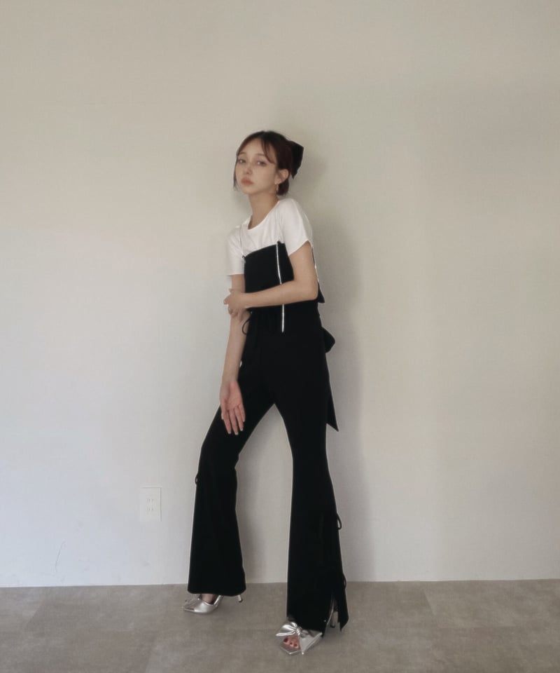 美品】エスバイシビラ 2way オールインワン リボン付き ブラック