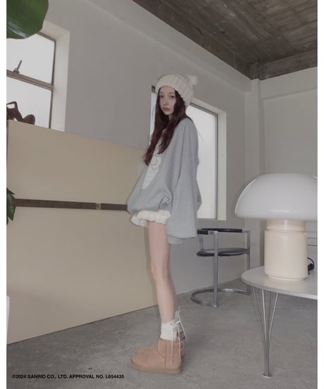 【Gray】♡ Croco Kitty ♡ ボリュームスリーブスウェットトップ / ♡Croco Kitty♡ Volume Sleeve Sweat Top