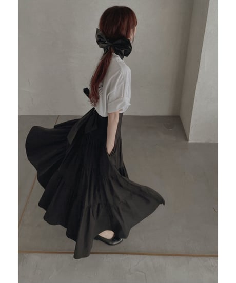 バックリボンティアードスカート /Back Ribbo Tiered Skirt