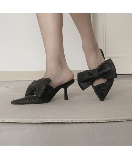 ストローリボンパンプス / Straw Ribbon Pumps