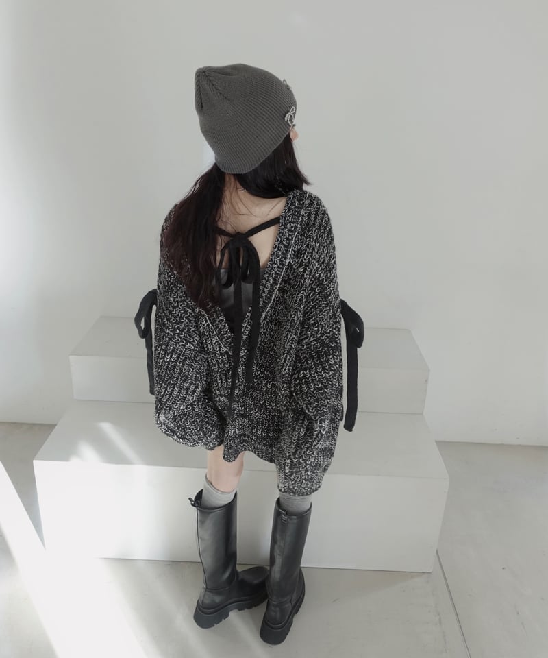 ❤︎MelangeBlack❤︎】ホリデーリボンニット / Holiday Ribbon K