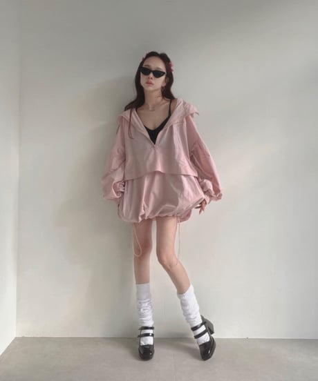 ハーフジップアップナイロンフーディー / Half Zip-up Nylon Hoodie