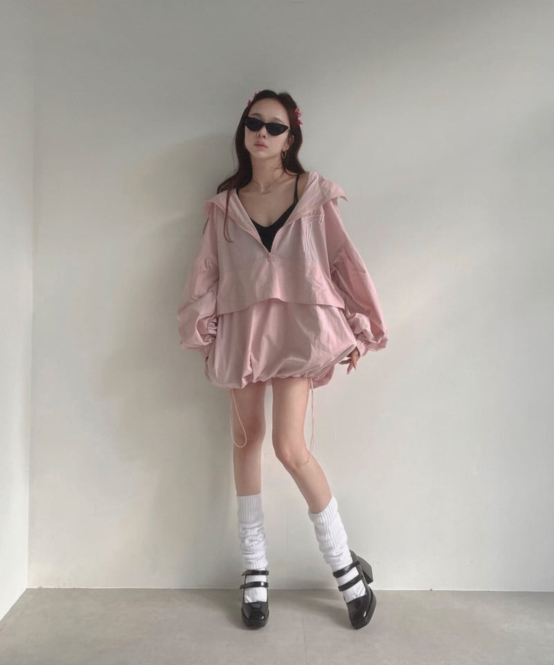 ハーフジップアップナイロンフーディー / Half Zip-up Nylon ハーフジップアップナイロンフーディー / Half Zip-up Nylon