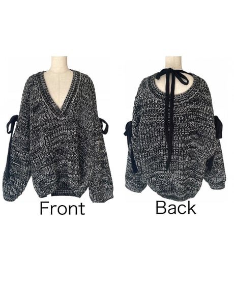 【❤︎MelangeBlack❤︎】ホリデーリボンニット / Holiday Ribbon Knit