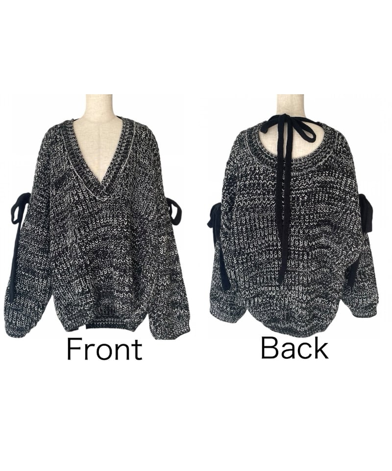 ❤︎MelangeBlack❤︎】ホリデーリボンニット / Holiday Ribbon K ❤︎MelangeBlack❤︎】ホリデーリボンニット / Holiday Ribbon K