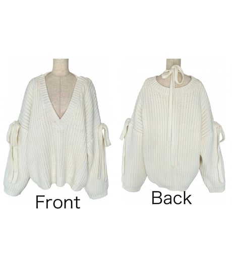 【♡Ivory♡】ホリデーリボンニット / Holiday Ribbon Knit
