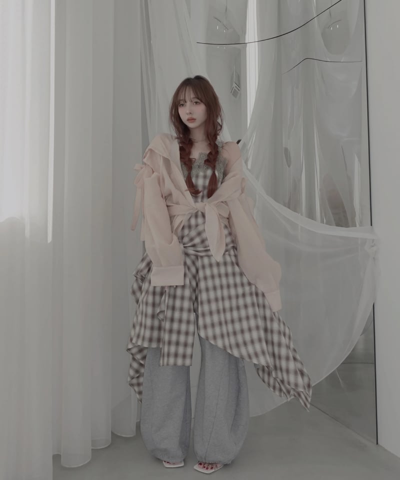 Mocha】レイヤードチェックワンピース / Layered Check Dress | F
