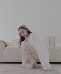サイドリボンリブフレアパンツ /Side Ribbon Rib Flare Pants