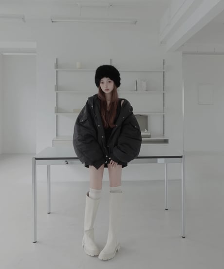 フーデッドナイロンボンバージャケット / Hooded Nylon Bomber Jacket