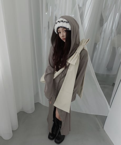 フードロングワンピース/Hooded Long One-Piece