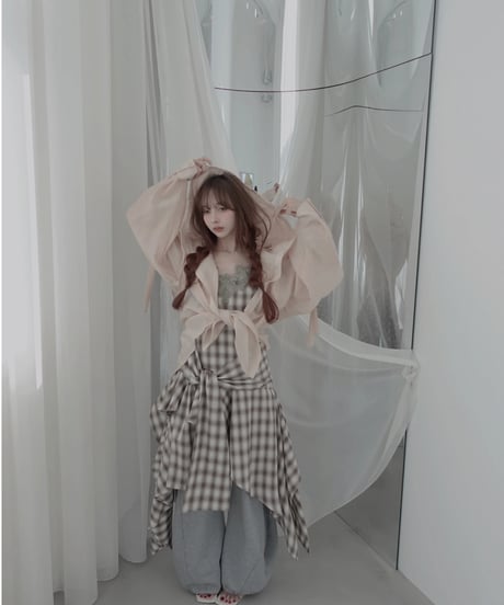【Mocha】レイヤードチェックワンピース / Layered Check Dress