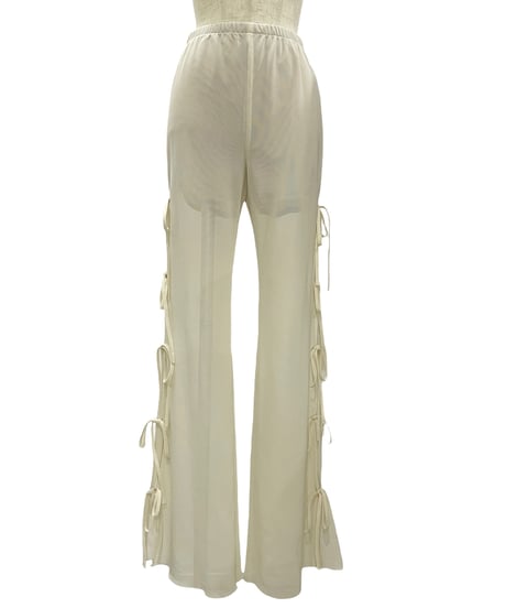 サイドリボンシアーフレアパンツ / Side Ribbon Sheer Flare Pants