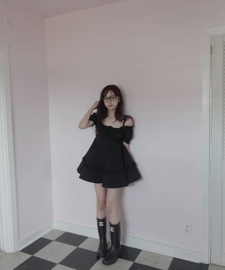 ［Black］キャミソールチュニックドレス /Camisole Tunic Dress