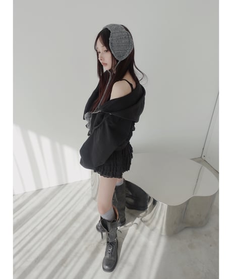 【Black】ハートジップアップフーディー /Heart Zip-up Hoodie
