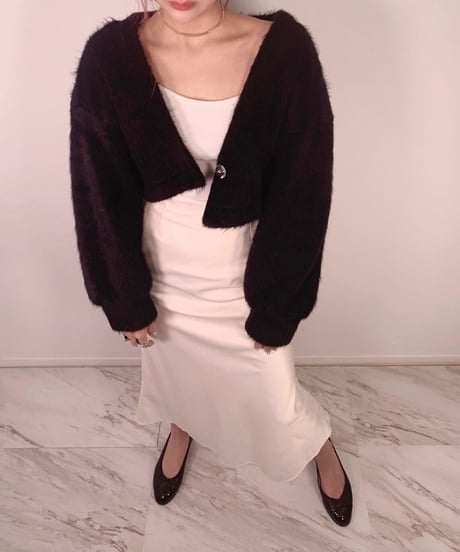 クロップドアシンメトリーカーディガン / Cropped Asymmetry Cardigan