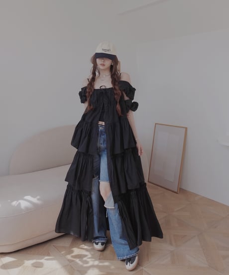 【Black】ガウンドレス/Gown Dress