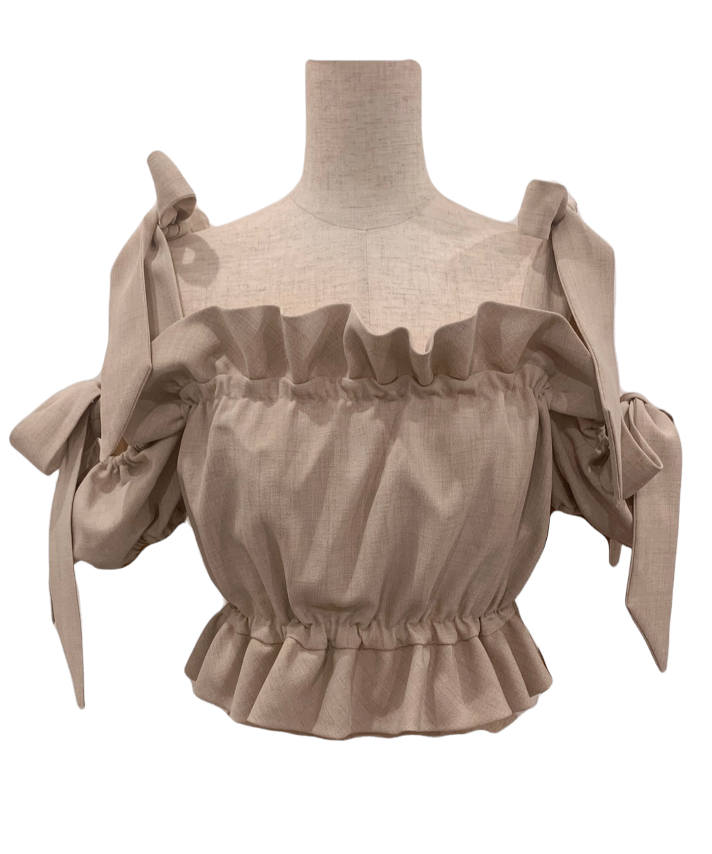 ショルダーダブルリボントップス Shoulder DoubleRibbon Tops | FI