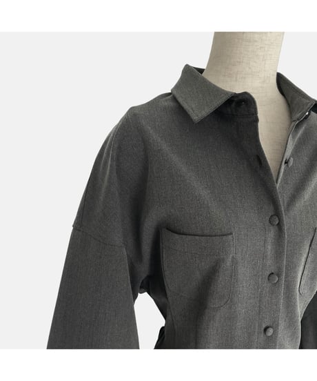 バックオープンシャツドレス / Back Open Shirts Dress