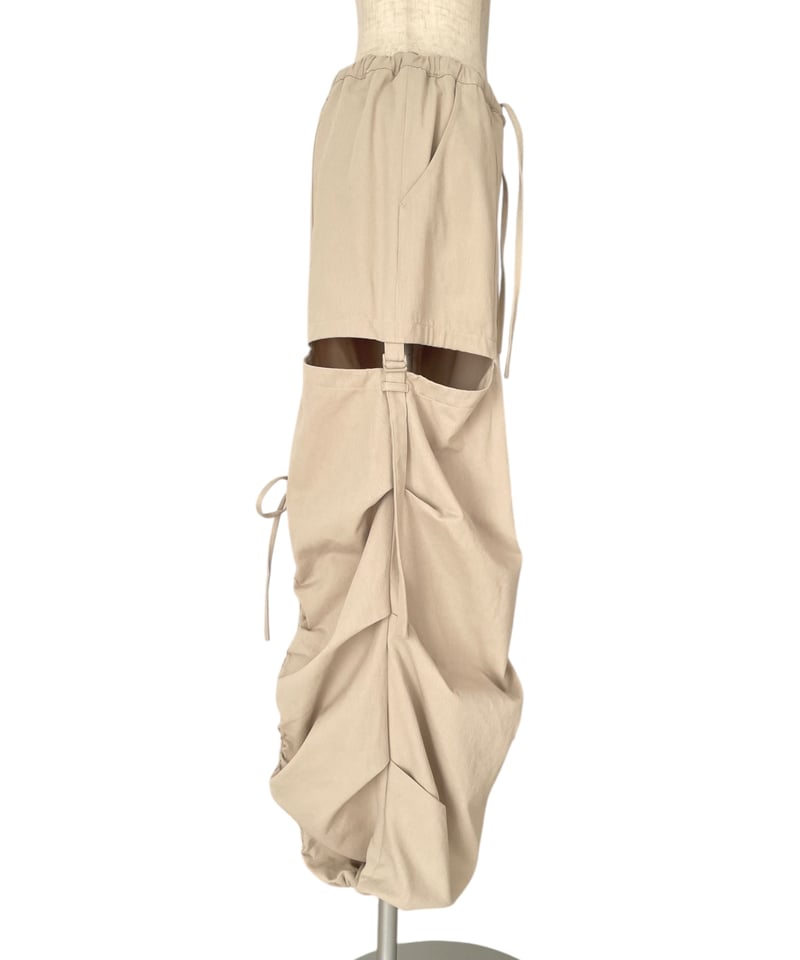 fictiontokyo サイドカットボリュームパンツ( ベージュ)