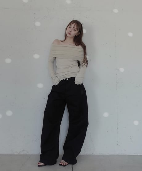 【Basic Collection】2wayオフショルダーチュニック / 2way Off-Shoulder Tunic
