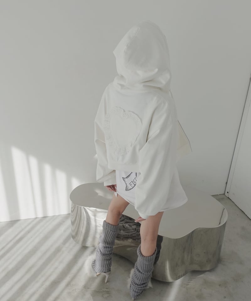 Milk】ハートジップアップフーディー /Heart Zip-up Hoodie | FIC