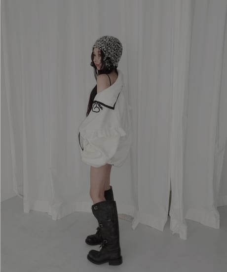 【Milk】ダブルジップフリルフリース /Double Zip Frill Fleece