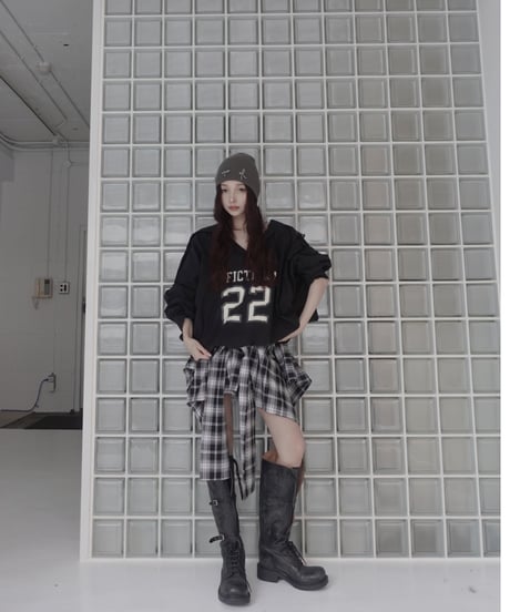 【Black】♡22♡2Wayカラートップ / ♡22♡2Way Collar Top