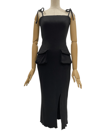 2サイドポケット バックオープンスリットニットワンピース / 2Pockets Back Open Slit Knit One-Piece