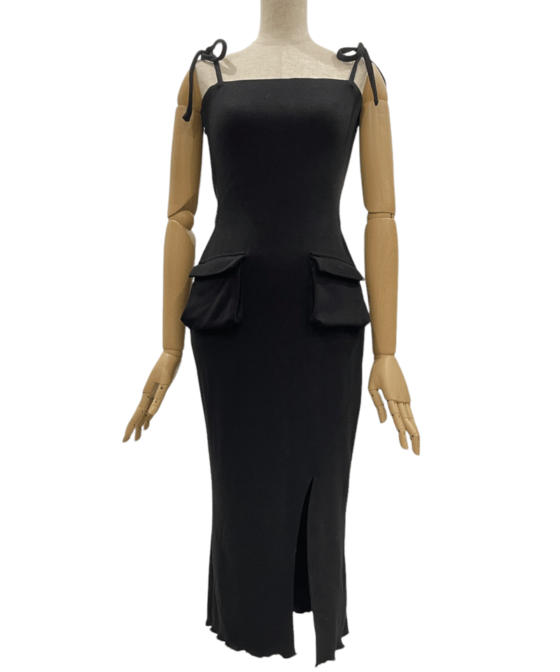 2サイドポケット バックオープンスリットニットワンピース / 2Pockets