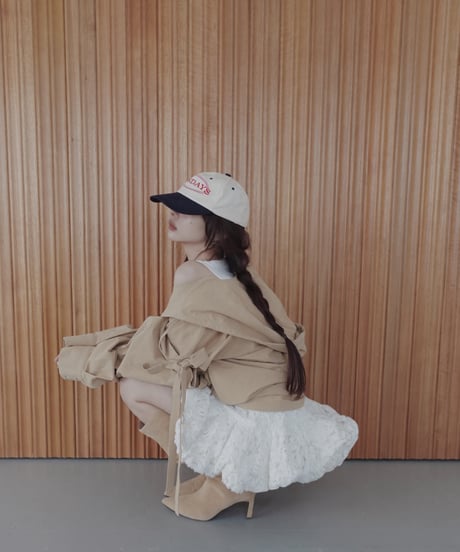 【Latte】サイドカットフードシャツ/Side Cutting Hooded Shirts