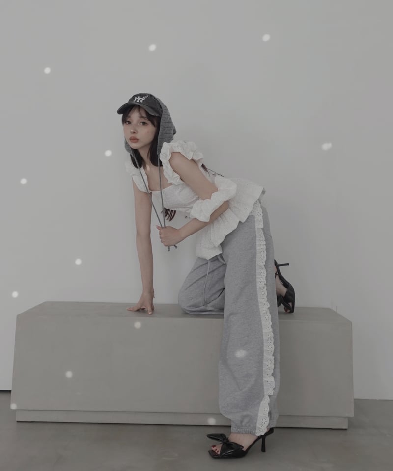 FICTION TOKYO フリルスウェットパンツ グレー フリルスウェットパンツ /Frill Sweat Pants | FICTION TOKYO