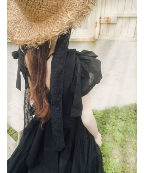 ショルダーリボンサマーロングドレス / Shoulder Ribbon Summer Long Dress