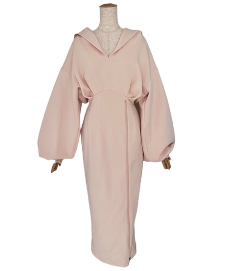 ボンディングジップスリットフードワンピース / Bonding Zip-Slit Hood One-Piece