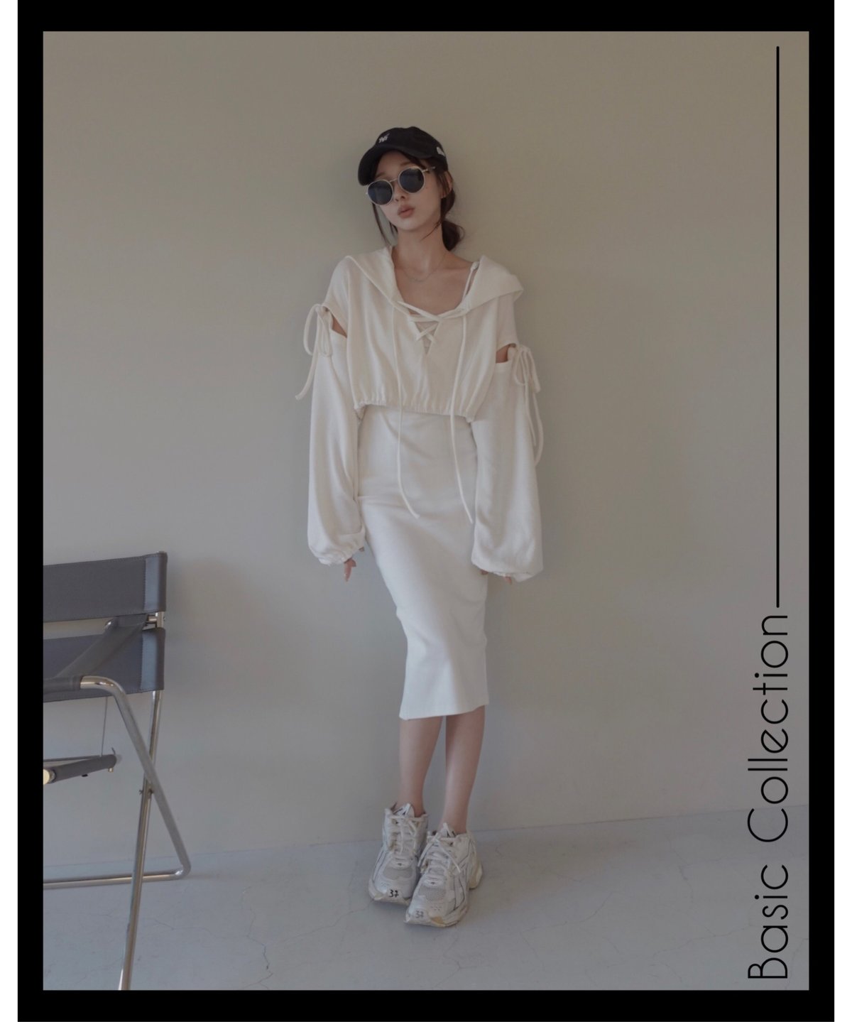 Basic Collection】リブキャミソールスリットワンピース-Long- /Rib