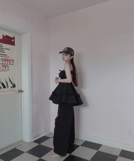 ［Black］キャミソールチュニックドレス /Camisole Tunic Dress