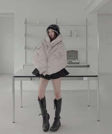 フーデッドナイロンボンバージャケット / Hooded Nylon Bomber Jacket