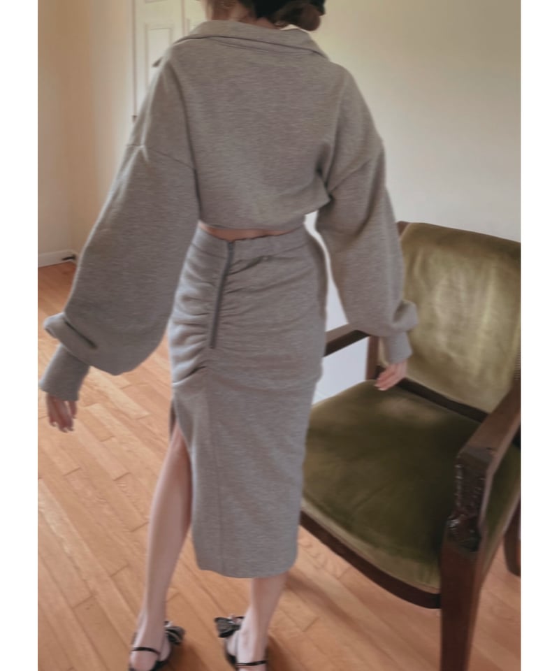 ハーフジップアップクロップドスウェット / Half Zip-up Cropped