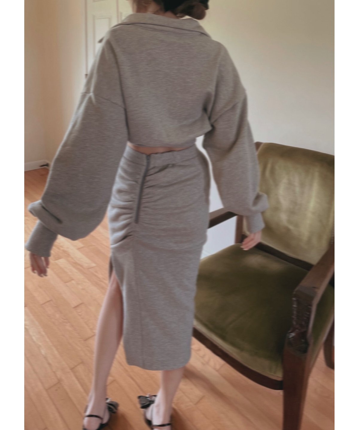 ハーフジップアップクロップドスウェット / Half Zip-up Cropped ハーフジップアップクロップドスウェット / Half Zip-up Cropped
