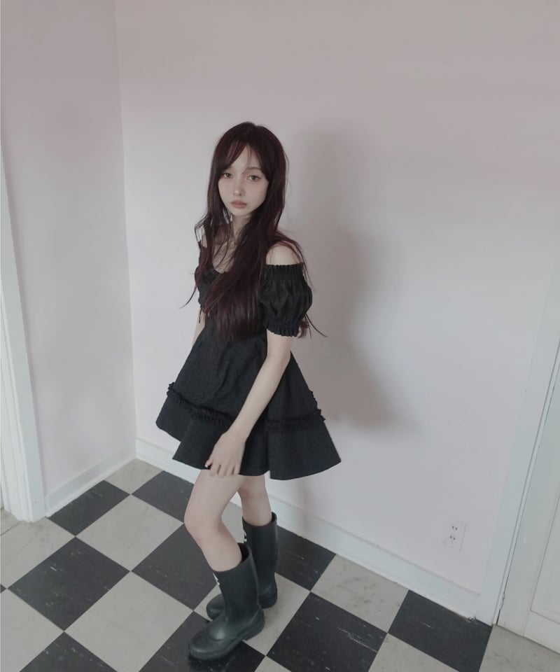 Black］キャミソールチュニックドレス /Camisole Tunic Dress | F
