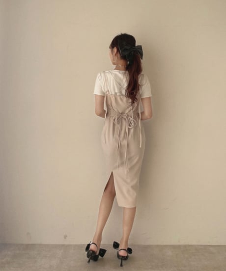 ビジューストラップスリットワンピ / Bijou Strap Slit One-Piece
