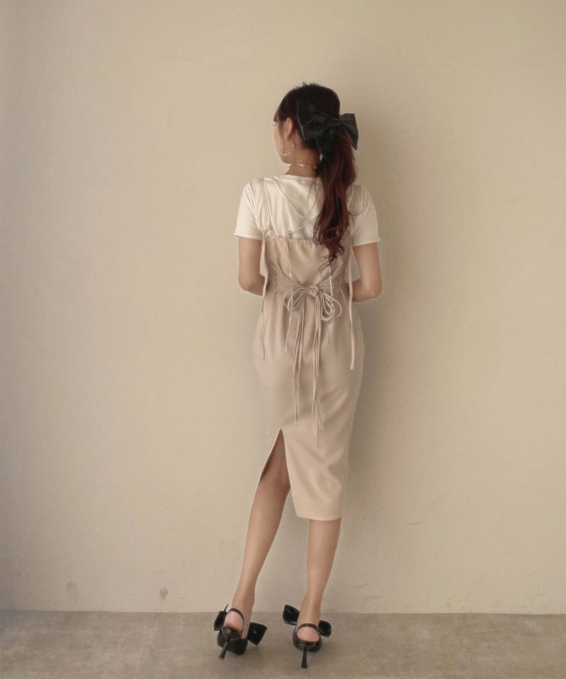 SELF-PORTRAIT★ビジュー リボン スリット ワンピース★関税込み ビジューストラップスリットワンピ / Bijou Strap Slit One