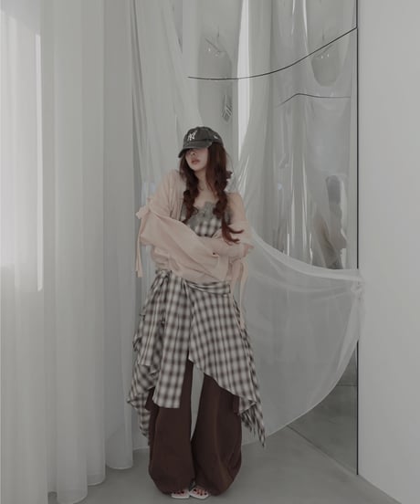 【Mocha】レイヤードチェックワンピース / Layered Check Dress