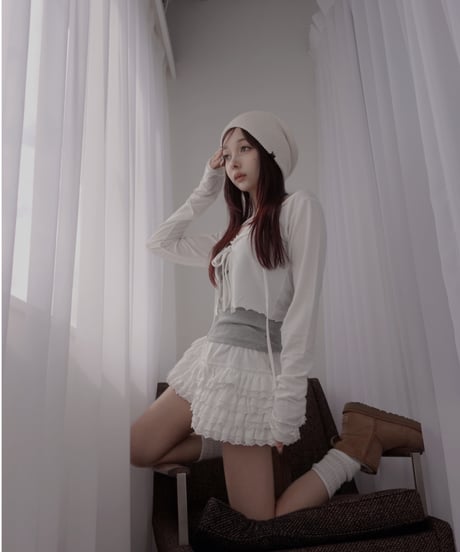 コットンレースフリルフリルショートパンツ / Cotton Lace Frill Frill Short Pants