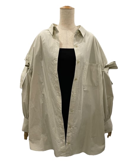 ショルダーリボンボーイフレンドシャツ (キャミワンピセット) / Shoulder Ribbon BoyFriend Shirts