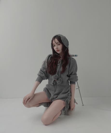 サイドリボンニットショートパンツ /Side Ribbon Knit Short Pants